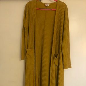 Mustard yellow Lularoe Sarah duster size XL